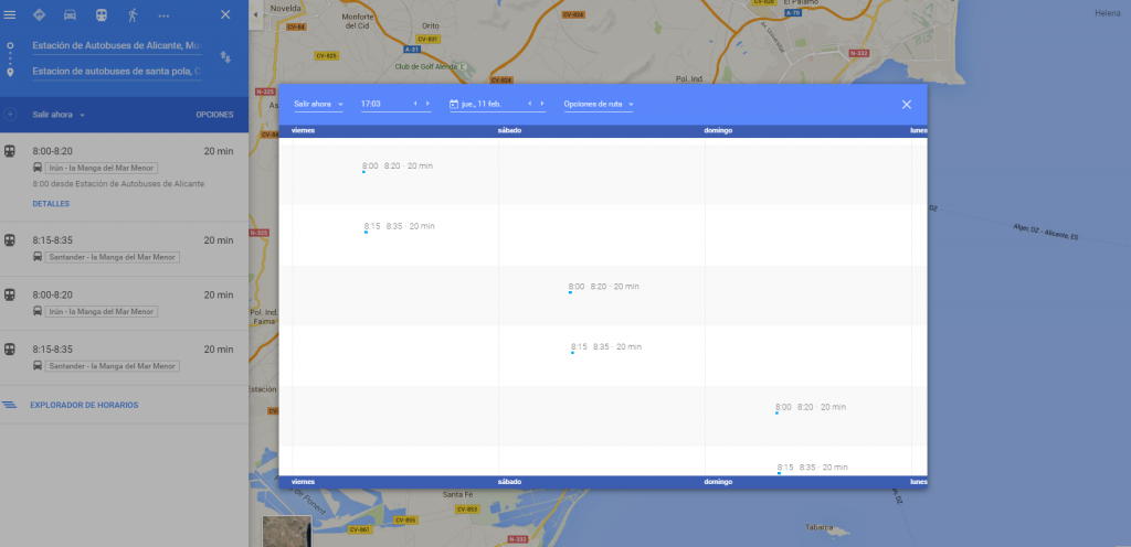 Calcula tus rutas en bus con Google Maps