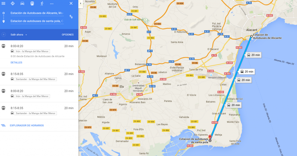 Calcula tus rutas en bus con Google Maps