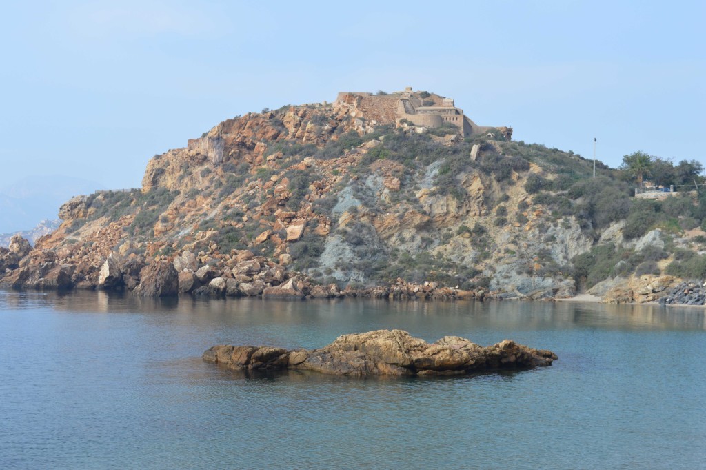 Cartagena,cala cortina,playa en Murcia,españa