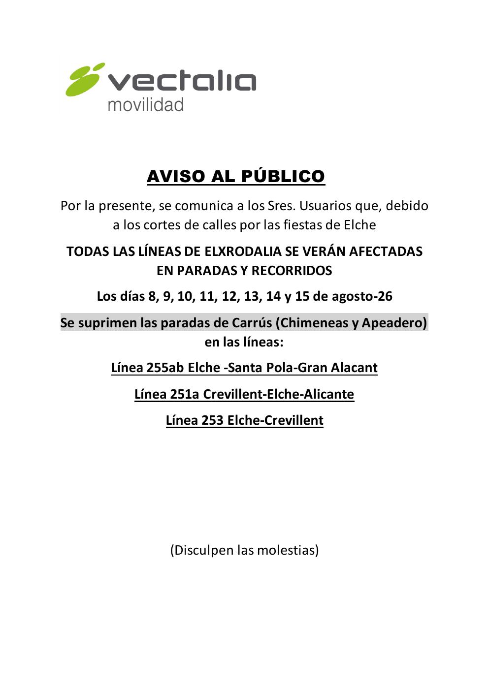 LINEA 255ab, SANTA POLA-ELCHE