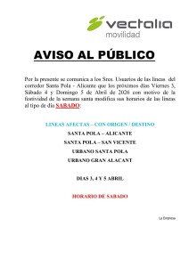 SANTA POLA-ALICANTE, servicios especiales Semana Santa